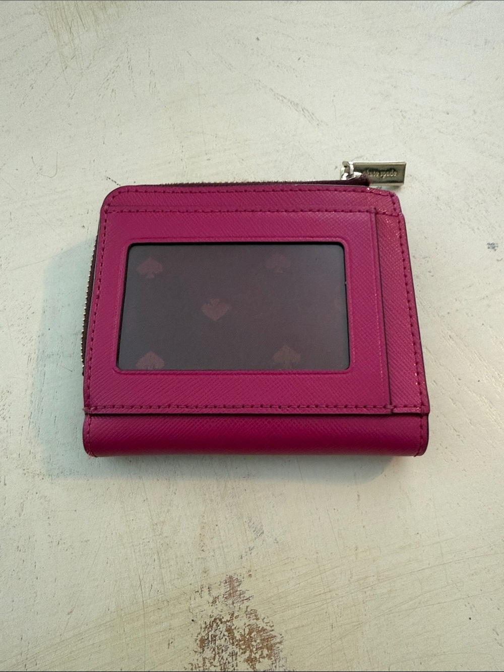 Kate Spade magenta two tone zippered wallet like new - Picture 2 of 8